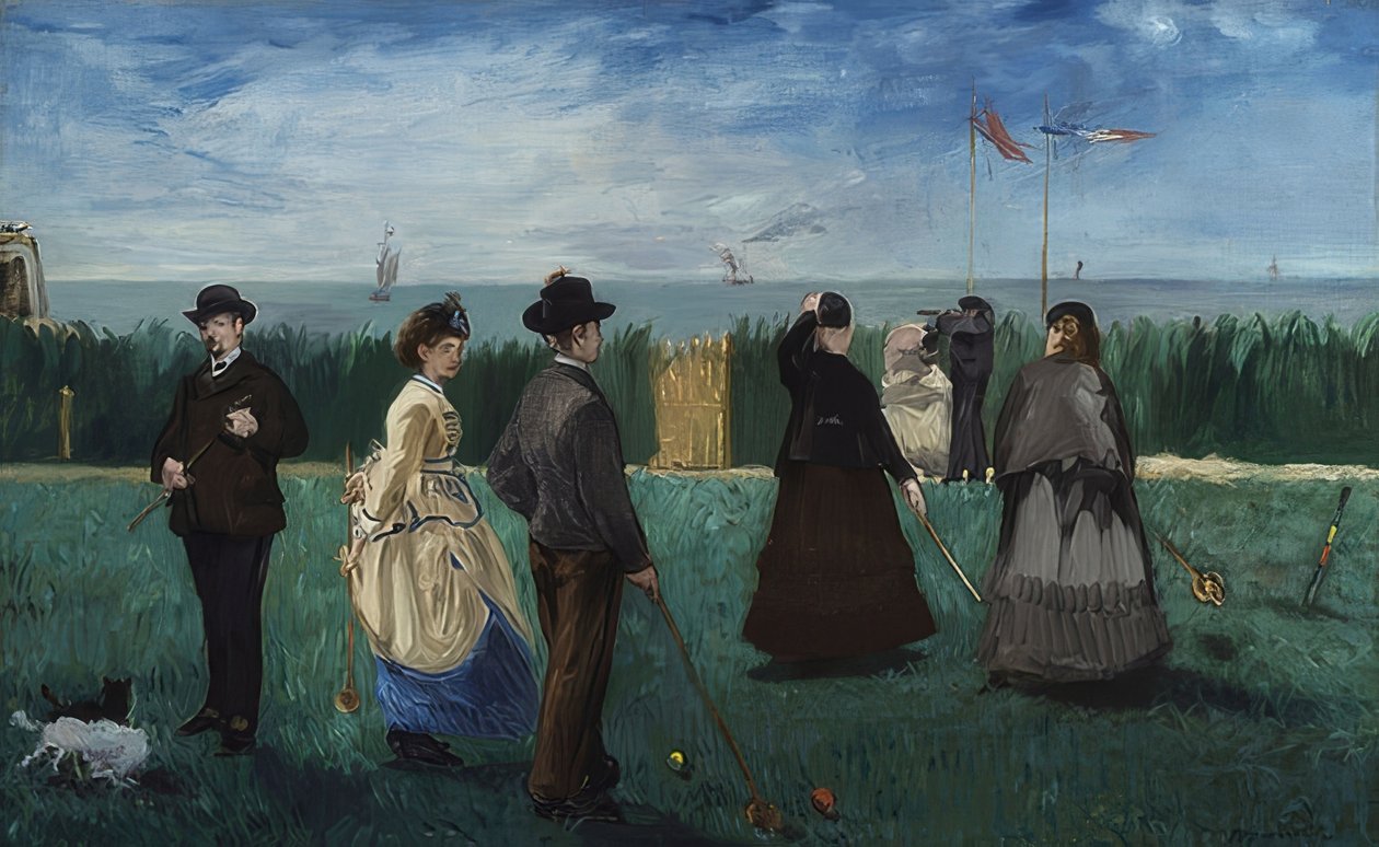 O jogo de croquet em Boulogne. Por volta de 1871 de Édouard Manet