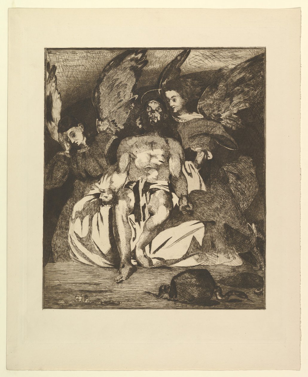 Cristo morto com anjos, 1866-67. de Édouard Manet