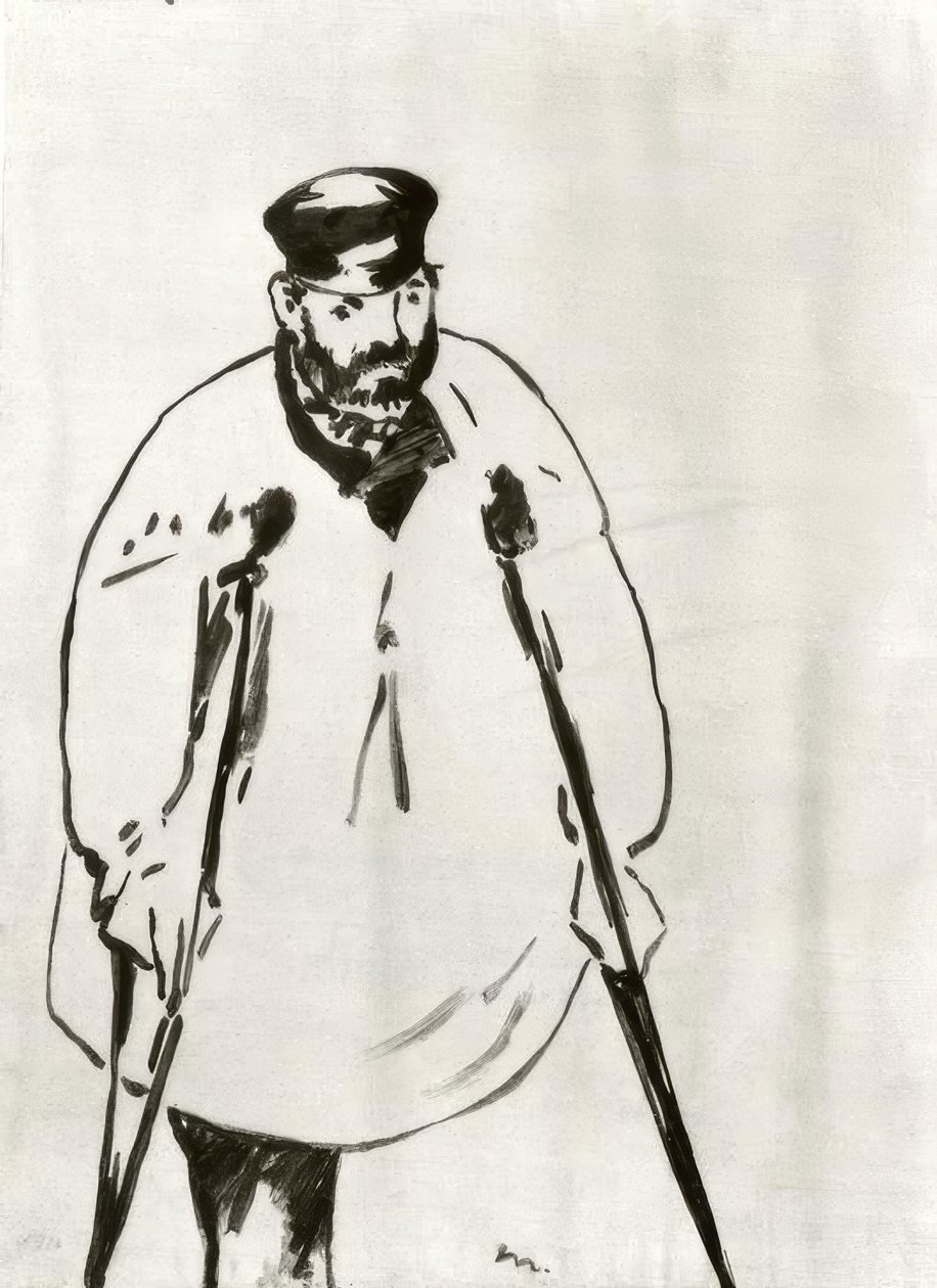 Um homem de muletas de Édouard Manet