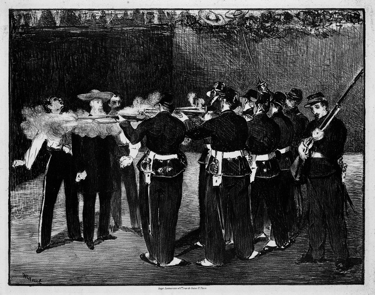 Execução do imperador Maximiliano do México de Édouard Manet