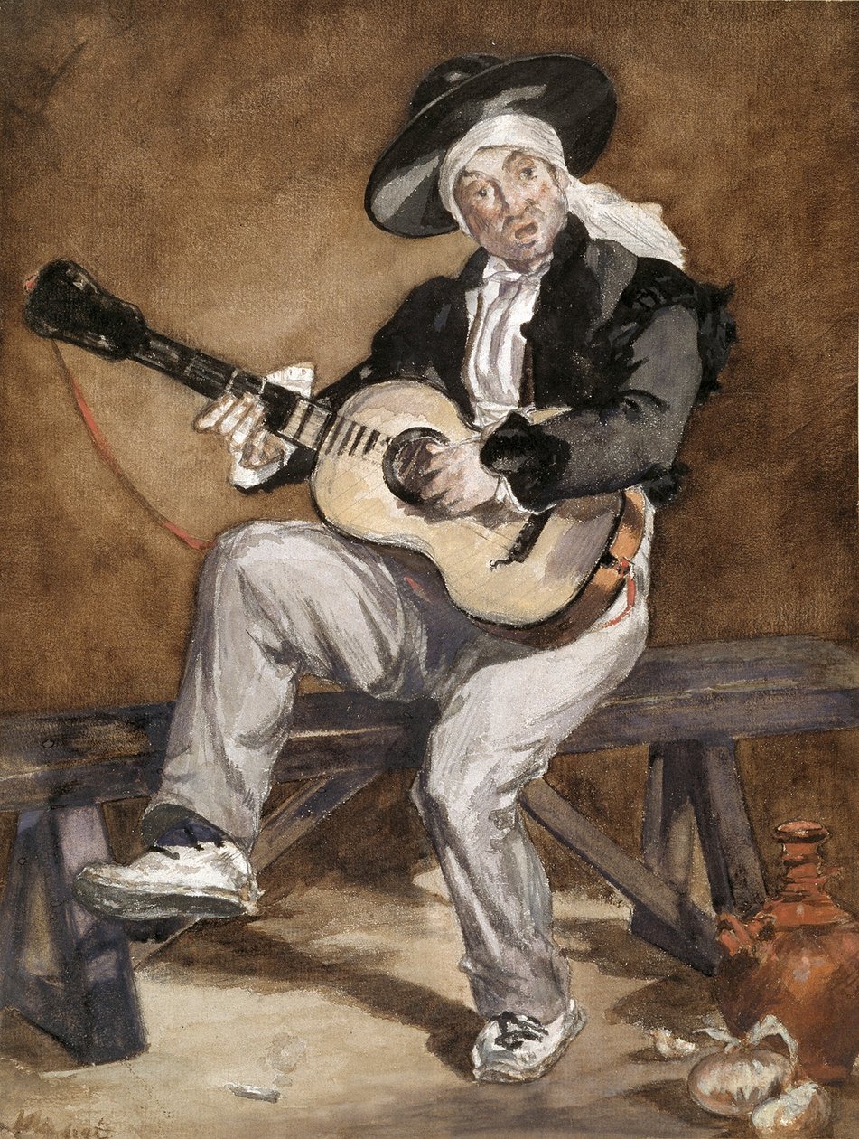 Francês:  Le Chanteur espagnol O cantor espanhol de Édouard Manet