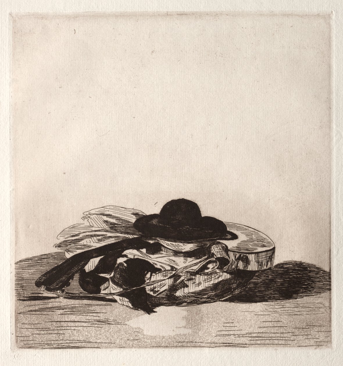 Frontispício de uma edição de gravuras: Chapéu e guitarra de Édouard Manet