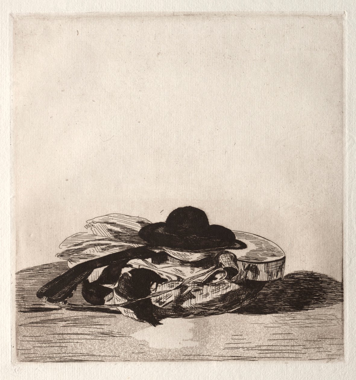 Frontispício para uma edição de gravuras: chapéu e guitarra, 1862. de Édouard Manet