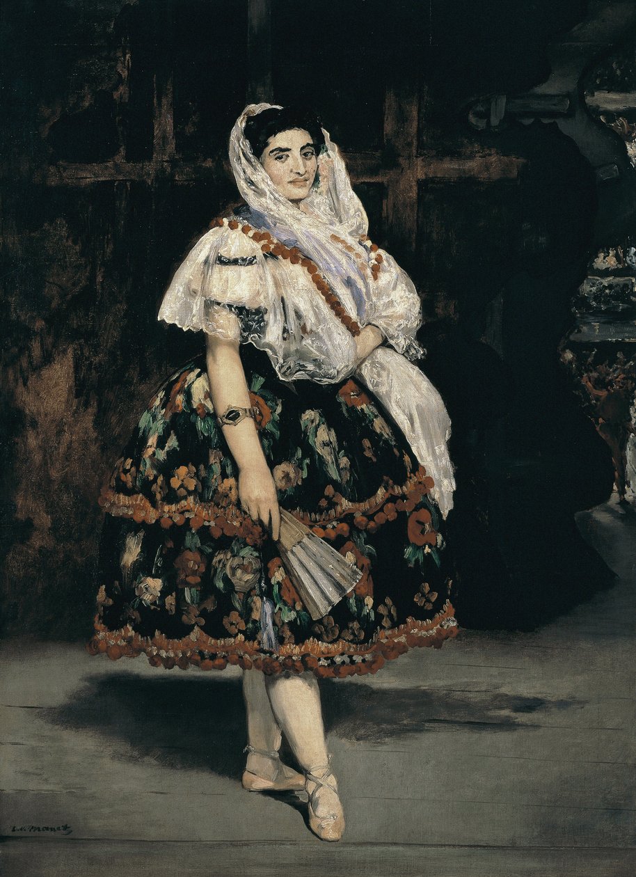 Retrato a todo o comprimento de Lola de Valencia - óleo sobre tela de Édouard Manet