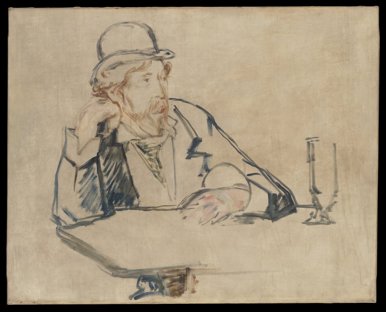 George Moore (1852-1933) no café de Édouard Manet