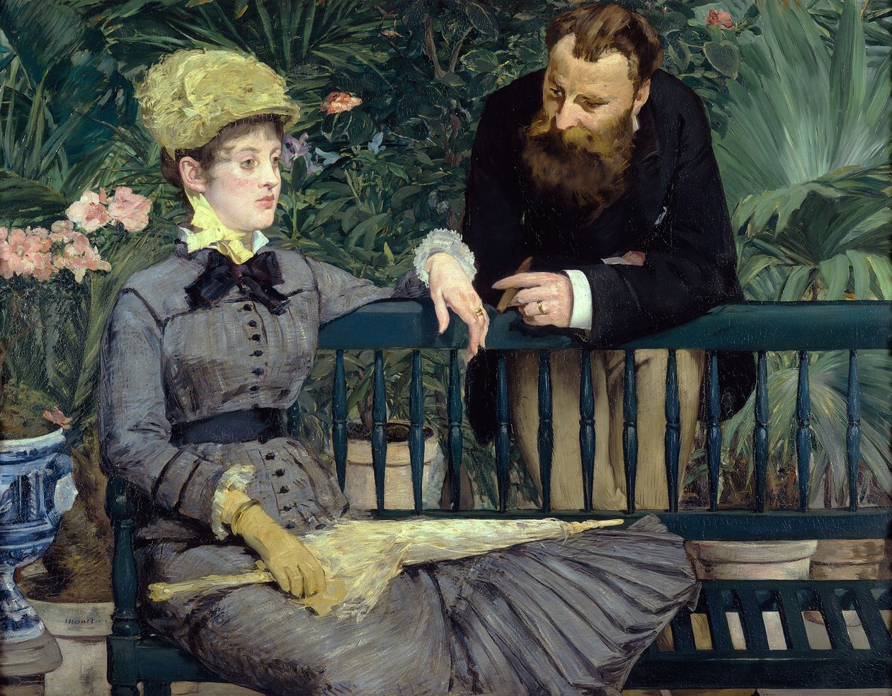 Na estufa de Édouard Manet