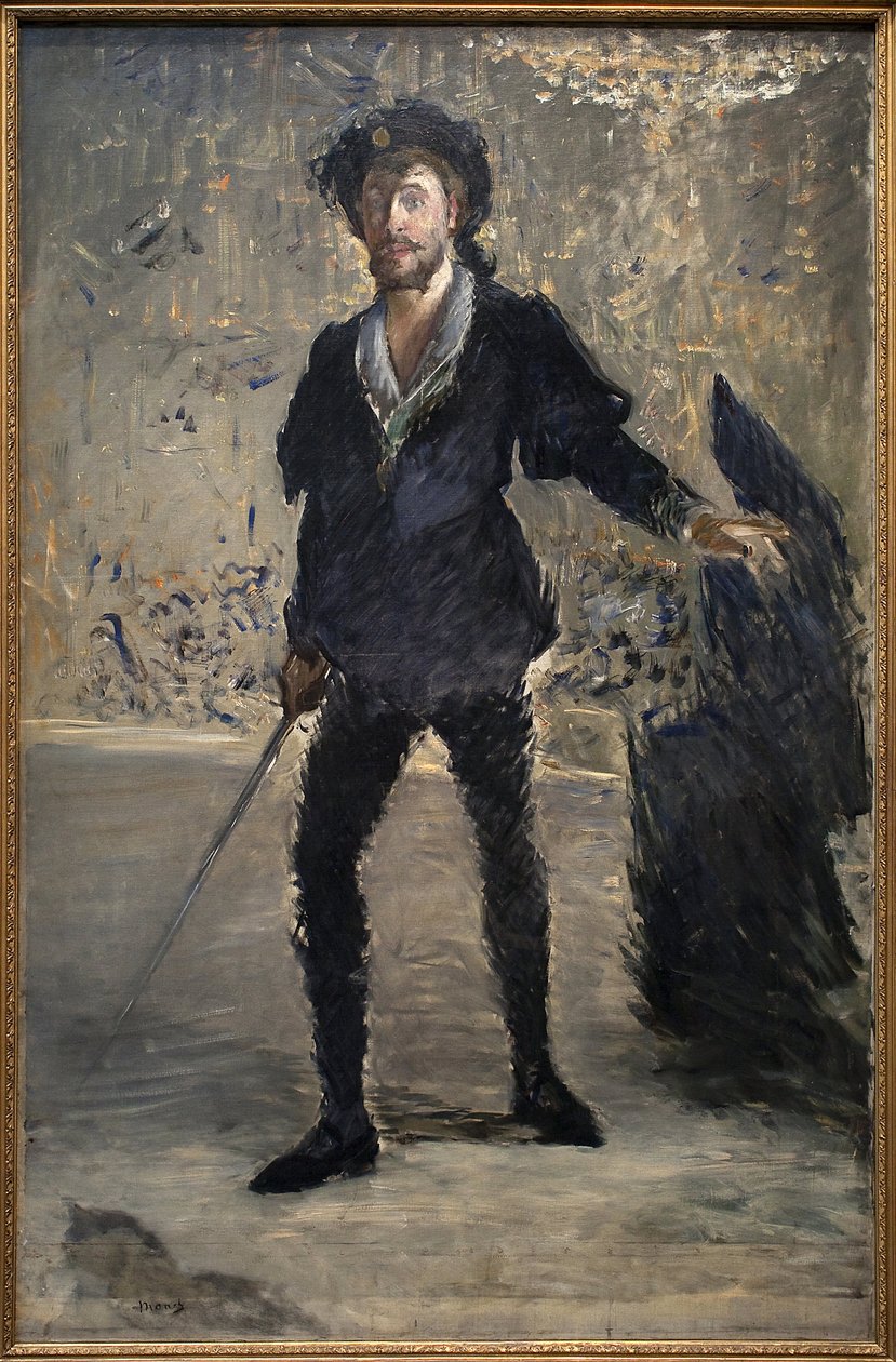 Jean Baptiste Faure (1830-1914), na ópera Hamlet de Ambroise Thomas (1811-1896). Pintura de Edouard Manet (1832-1883), Oil On Canvas de Édouard Manet