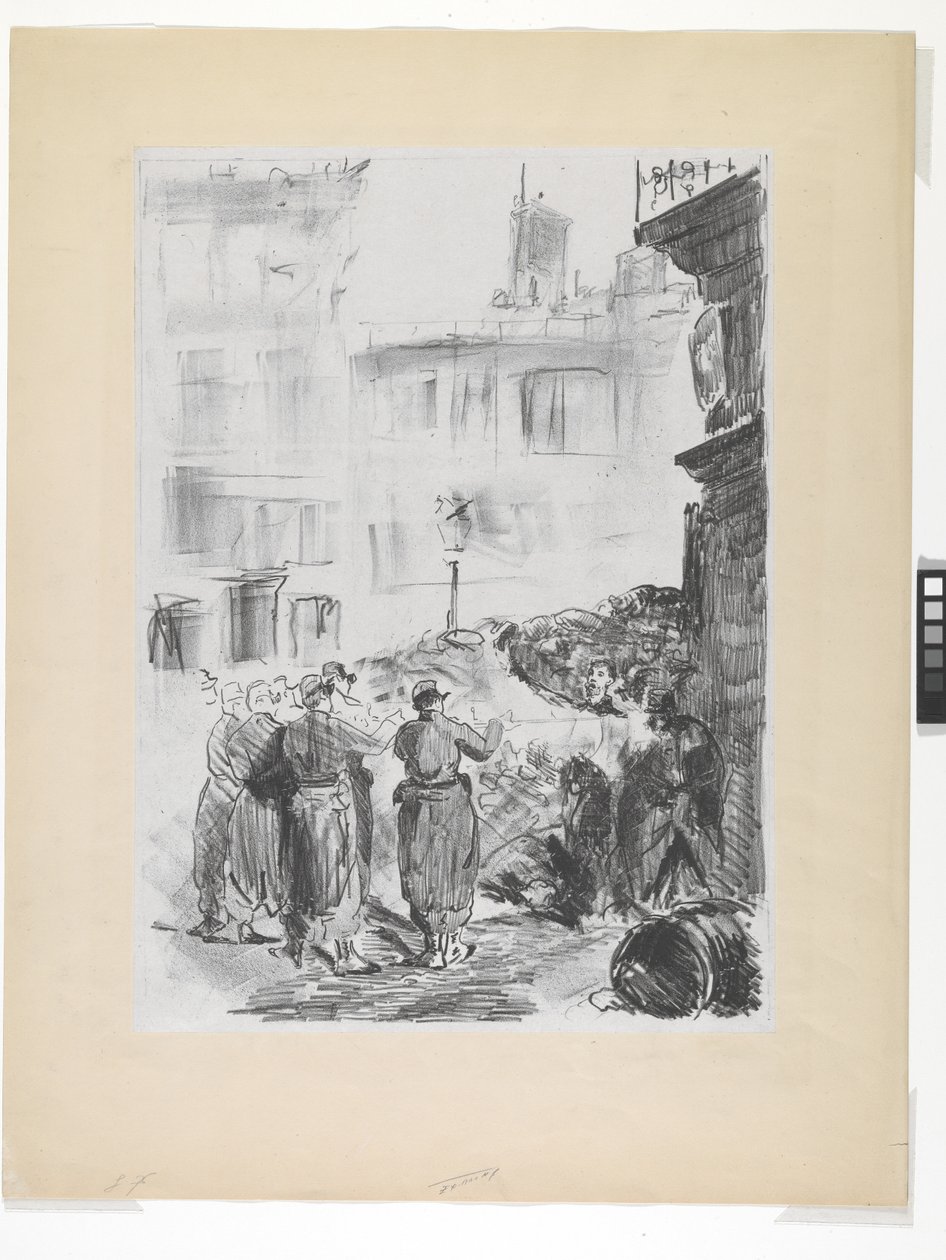 La Barricade (litografia sobre pinheiro bravo) de Édouard Manet