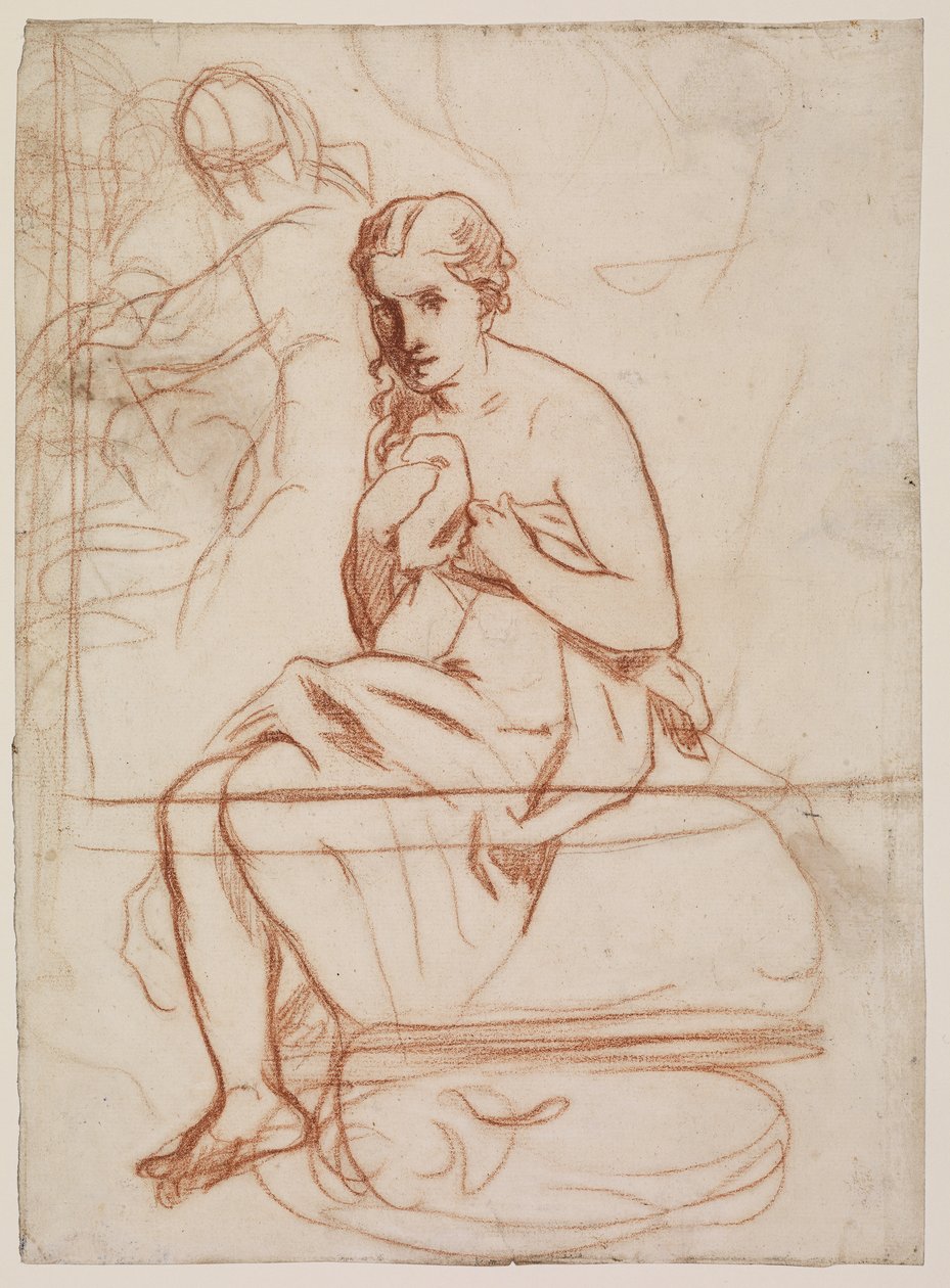 La Toilette, 1860 (giz sobre papel) (recto de 5838672) de Édouard Manet