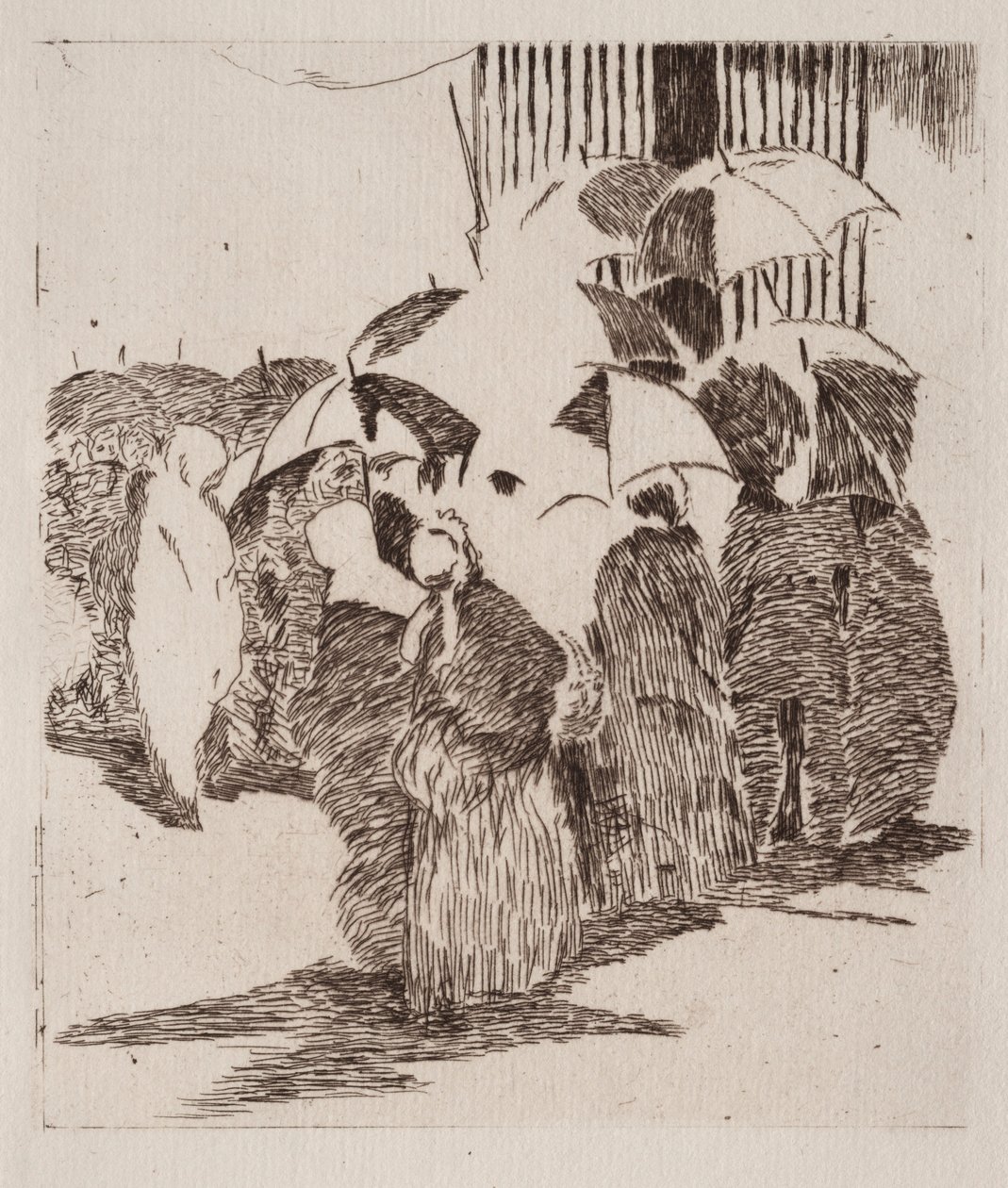 A fila antes do boucherie. de Édouard Manet