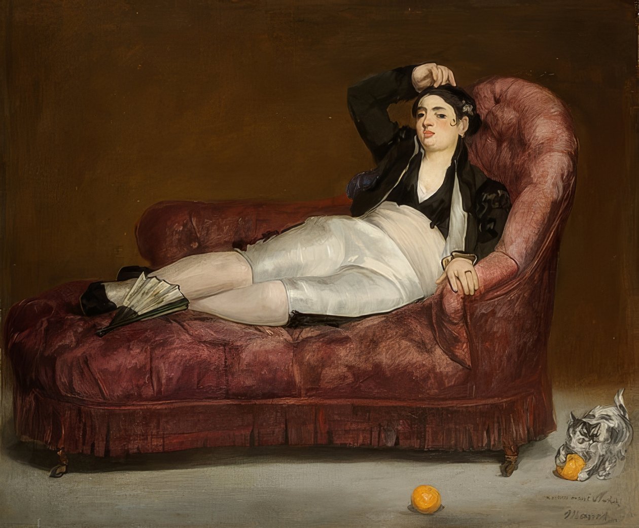 Jovem mulher em traje espanhol a mentir. 1862-63 de Édouard Manet