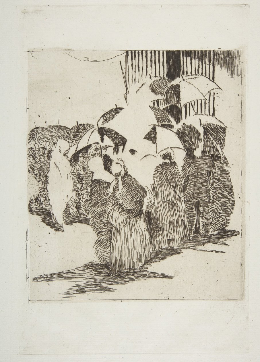Linha em frente ao açougue, 1870-71. de Édouard Manet