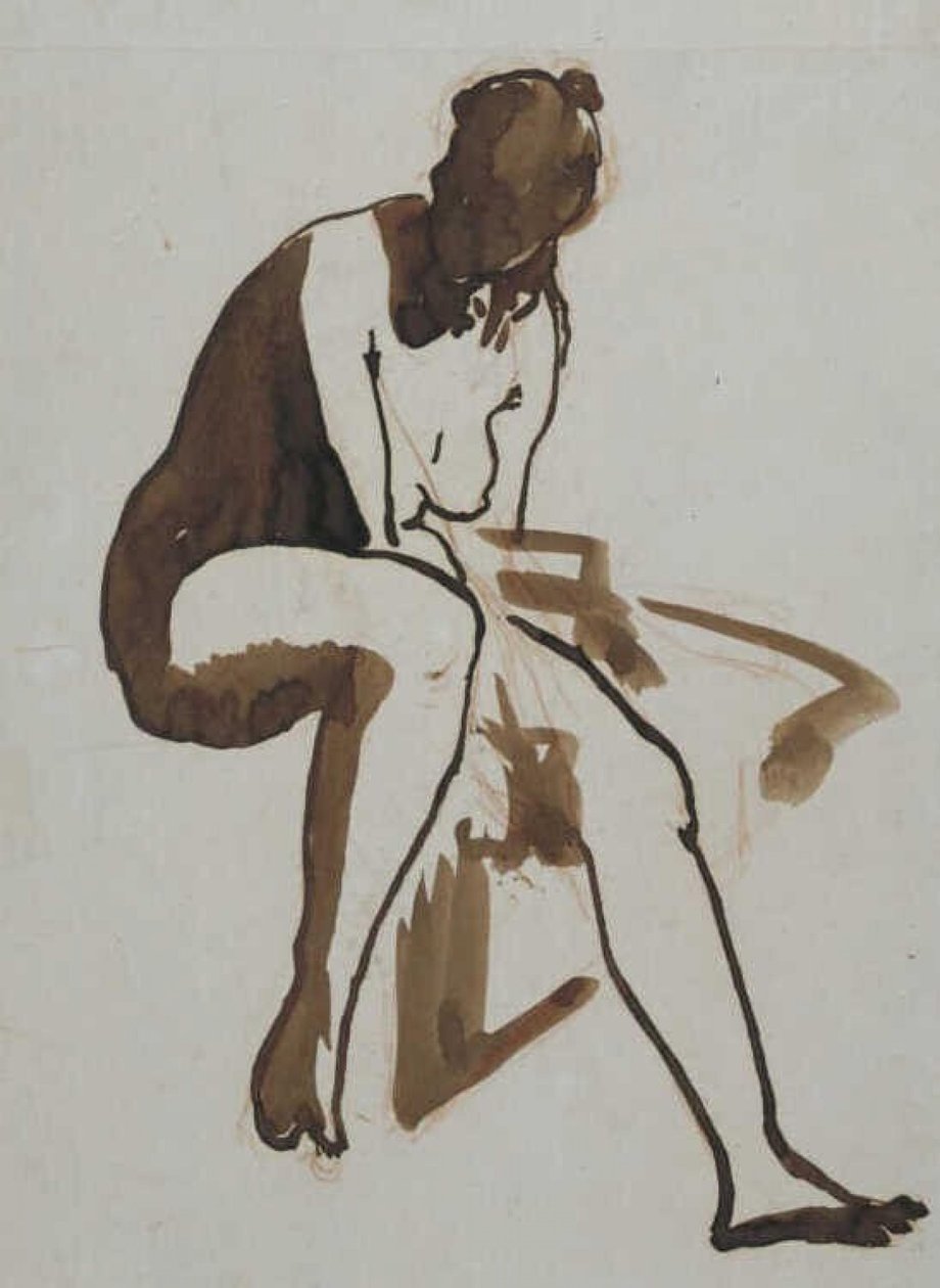 Manet - Banhista sentado, cerca de 1858 - 1860 de Édouard Manet