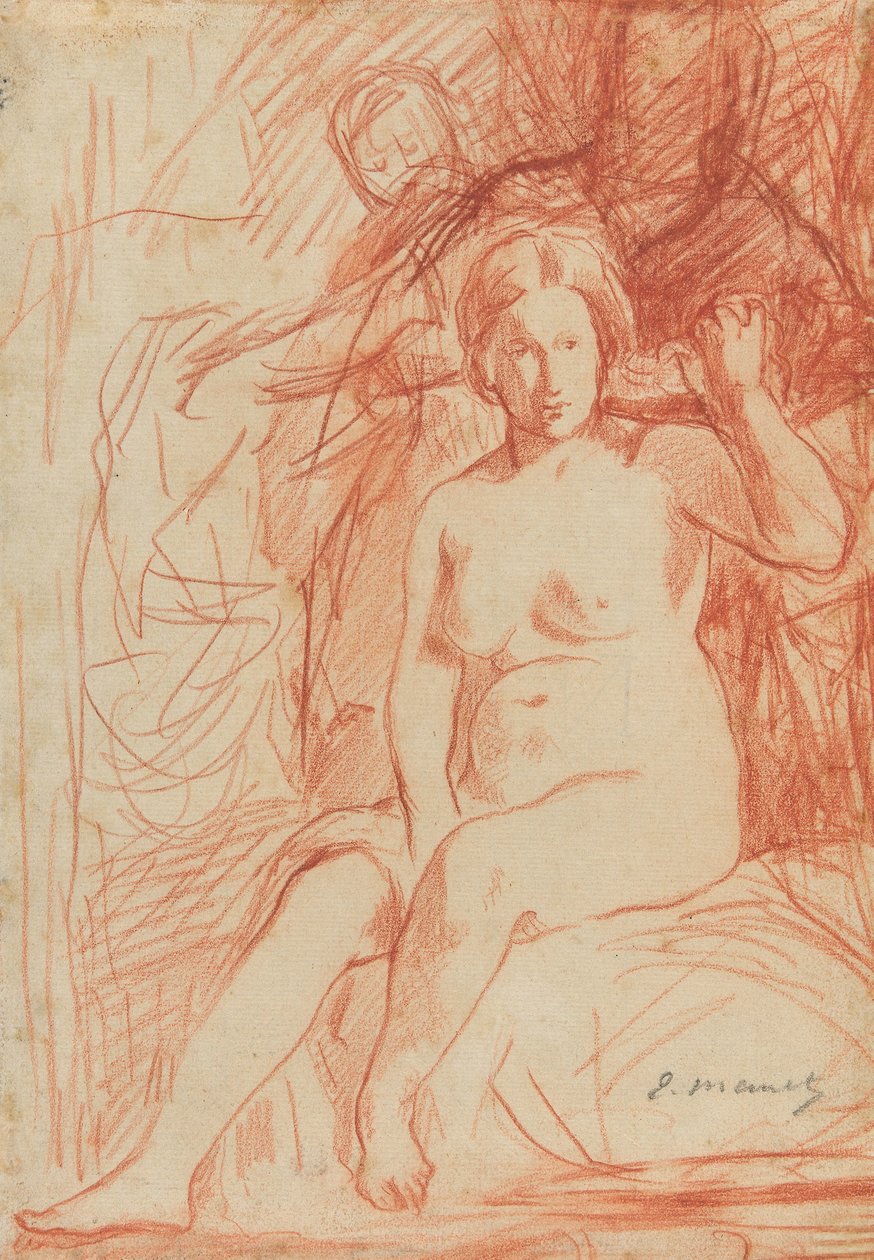 Manet - Estudo de um nu sentado (La Toilette), 1858-60 de Édouard Manet