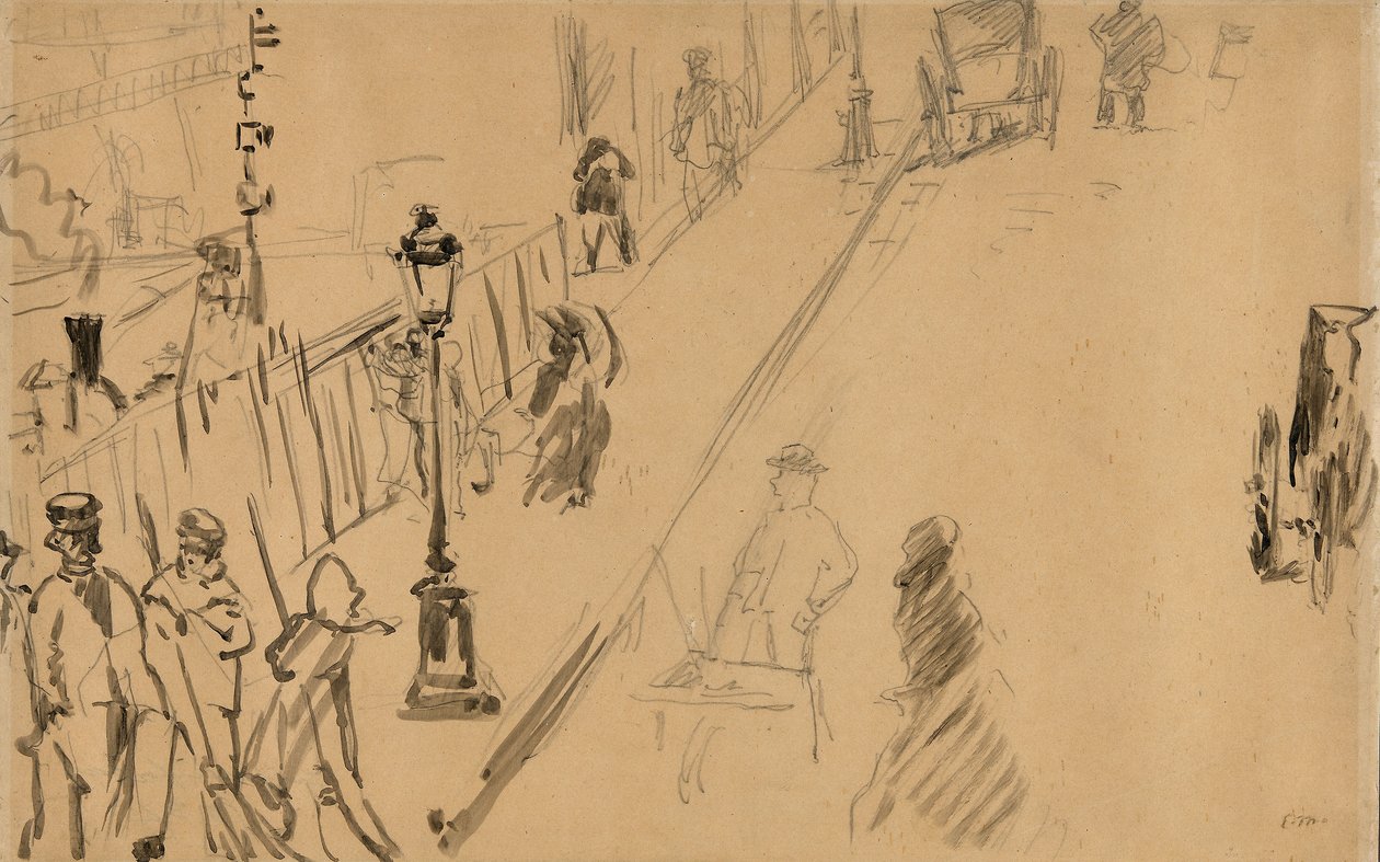 Manet - A rue Mosnier com candeeiro a gás, 1878 de Édouard Manet