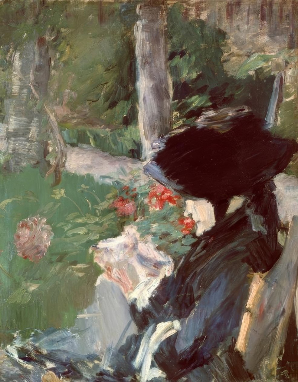 Sra. Manet mãe no jardim de Bellevue de Édouard Manet