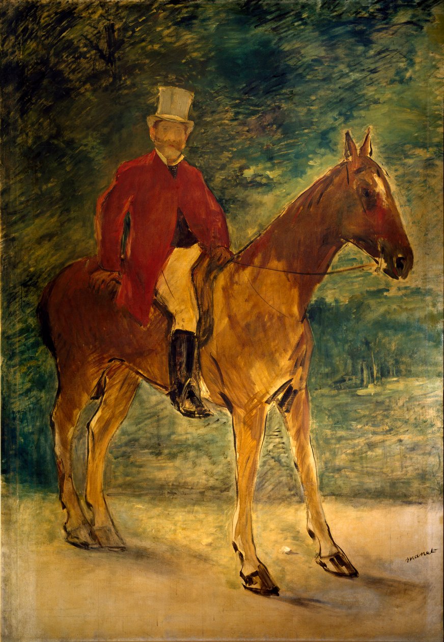 Monsieur Arnaud a Cavalo Pintura de Edouard Manet (1832-1883) 1875 Dim. 154x225 cm Milão, Galleria dArte Moderna de Édouard Manet