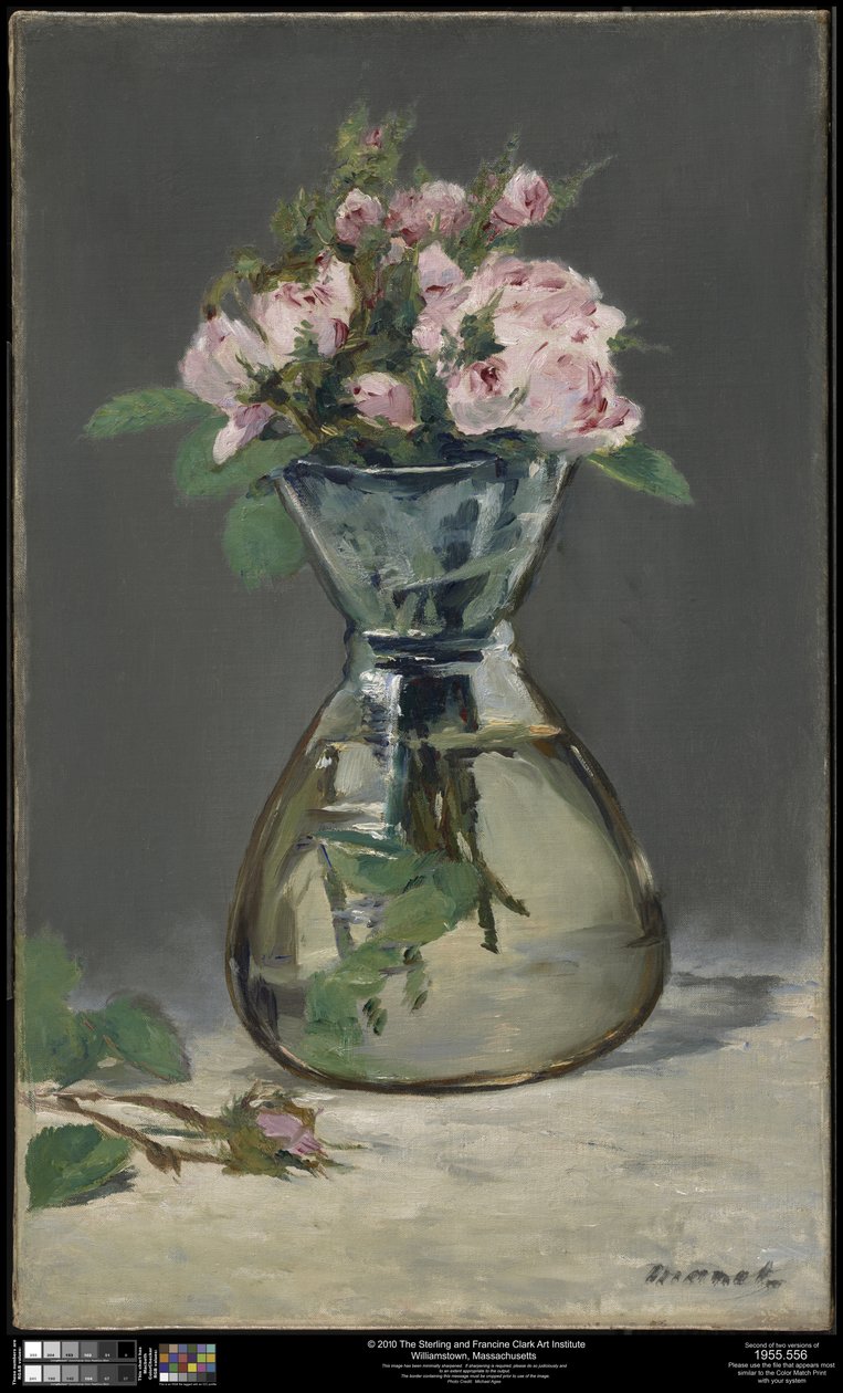 Rosas-musgosas numa jarra de Édouard Manet