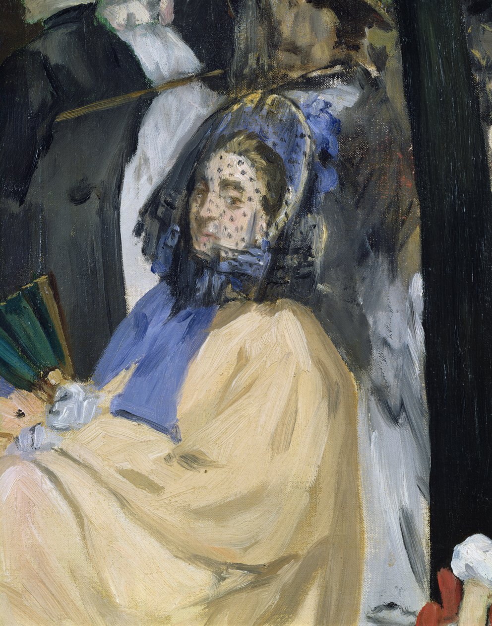 Música nos Jardins das Tulherias, detalhe de uma mulher velada, 1862 óleo sobre tela detalhe de 3351 de Édouard Manet