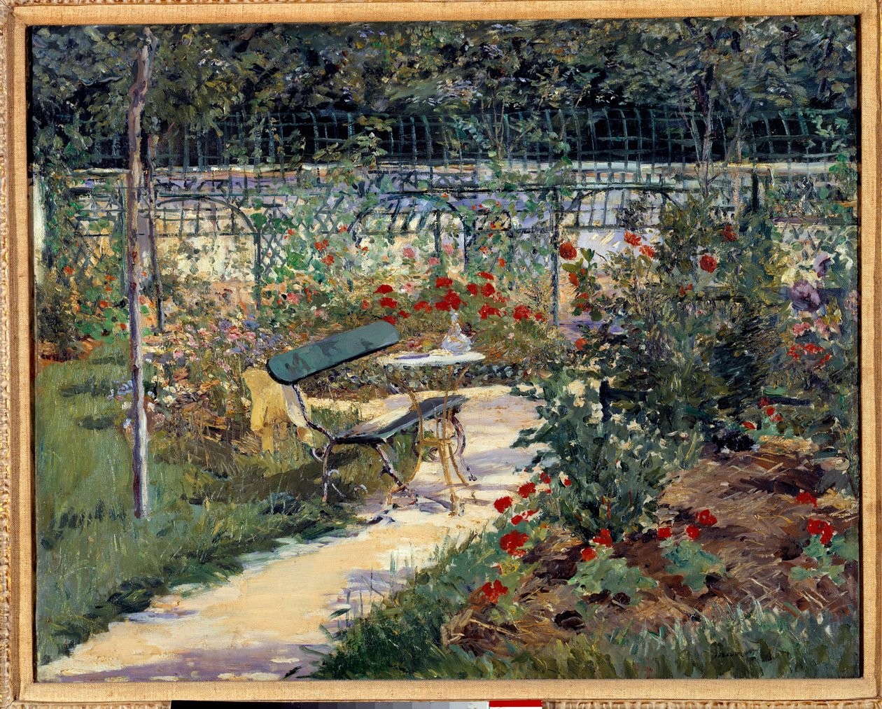 O meu jardim, o banco. Pintura de Edouard Manet (1832-1883) de Édouard Manet