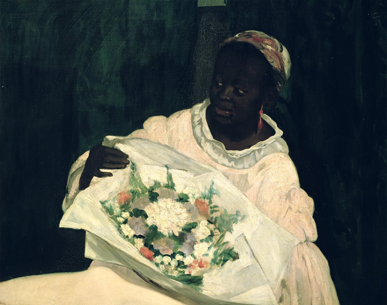 Olympia, detalhe do servo negro, 1863 de Édouard Manet