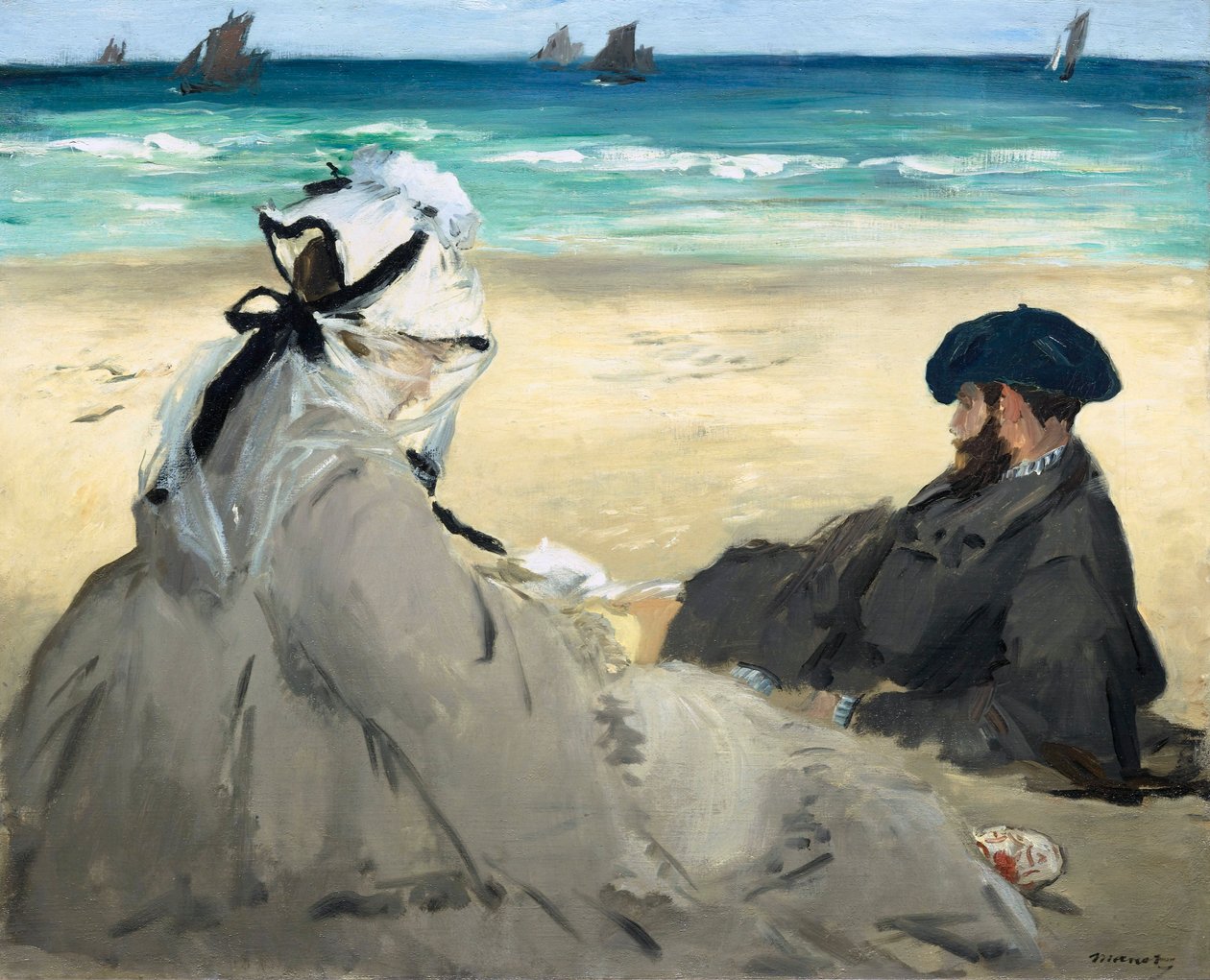 Na praia, 1873 de Édouard Manet
