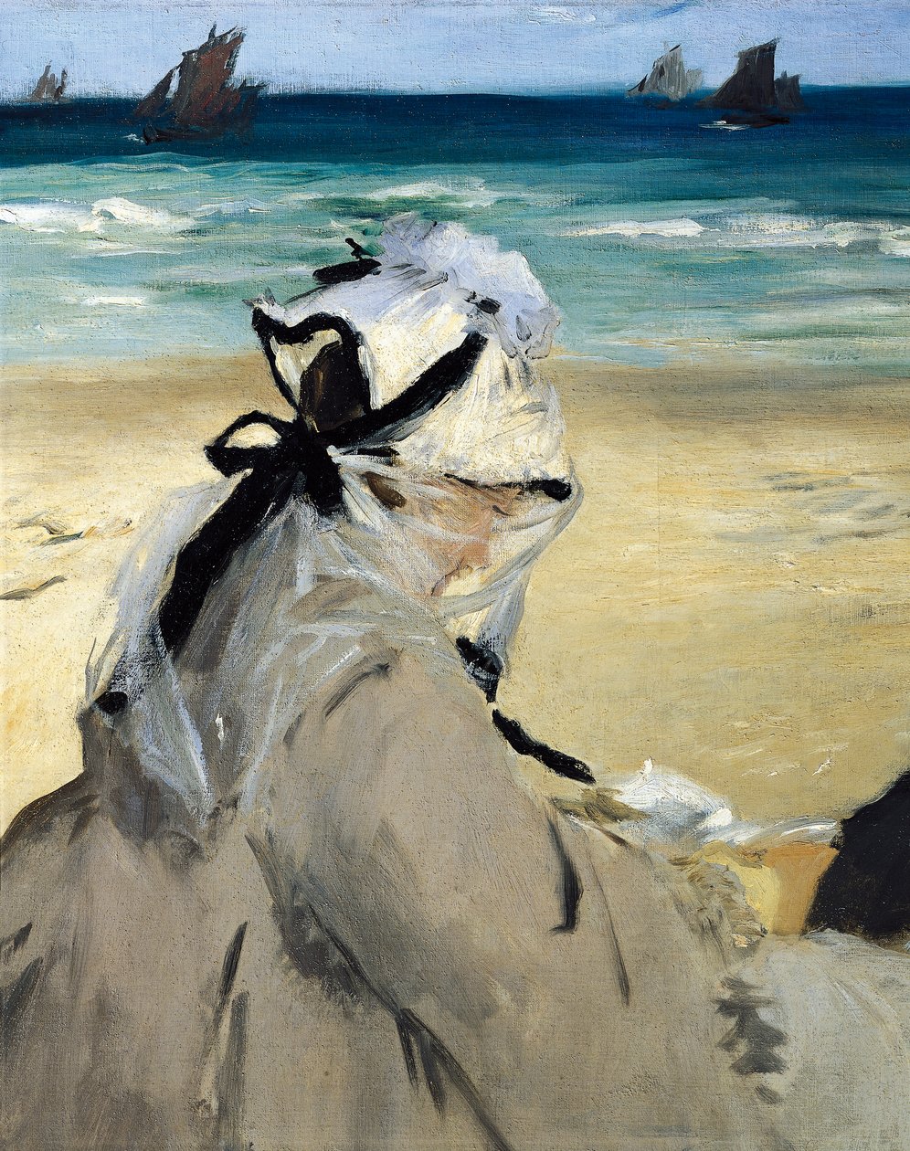Na Praia, de Edouard Manet, detalhe de Édouard Manet