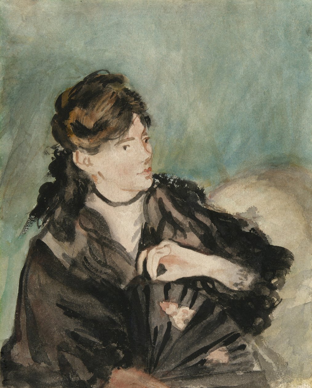 Retrato de Berthe Morisot, 1873-74 de Édouard Manet