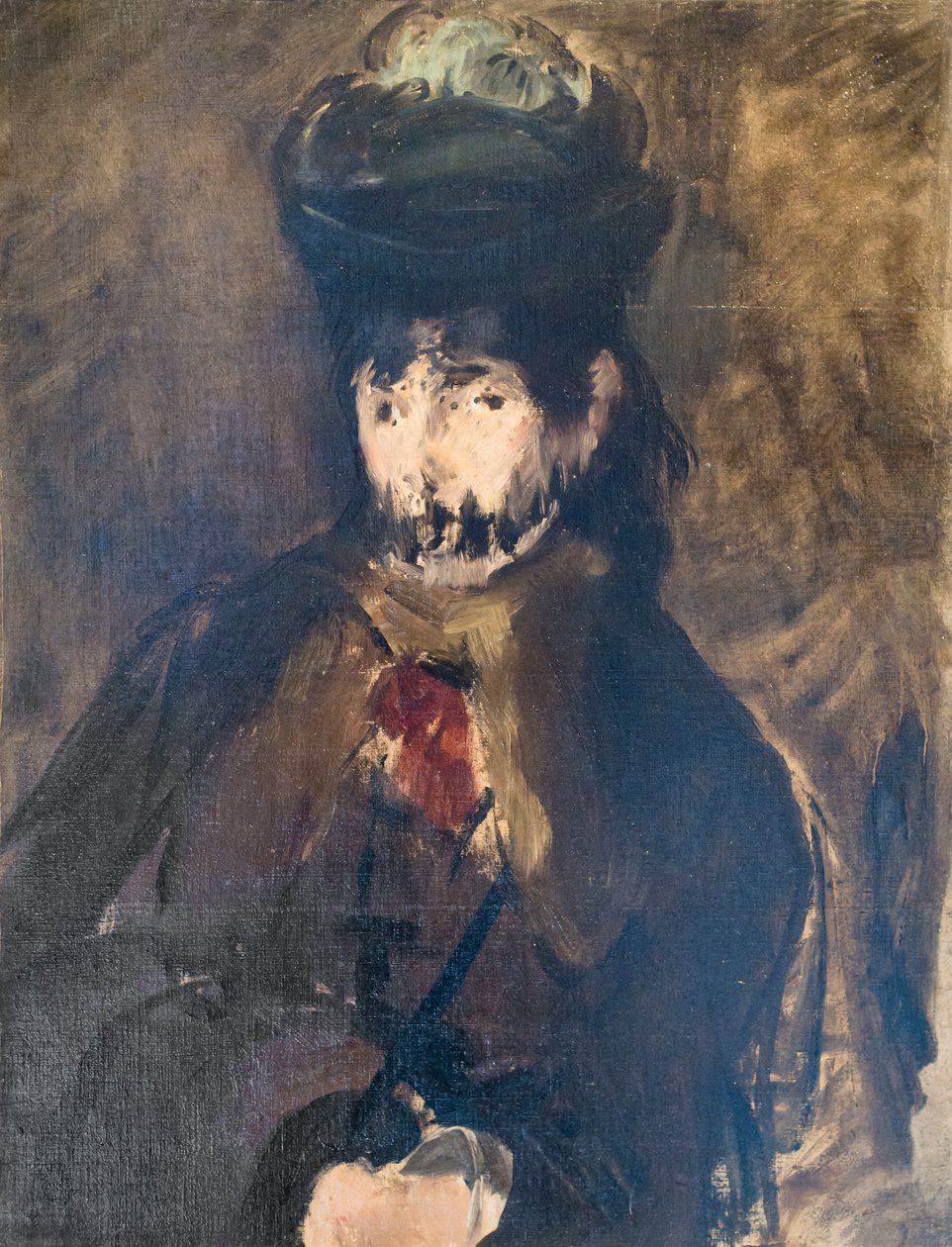 Retrato de Berthe Morisot num véu, c. 1872 (óleo sobre tela) de Édouard Manet