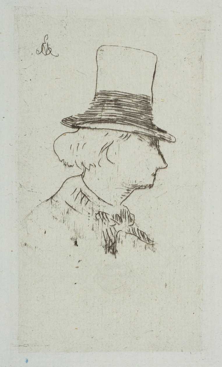 Retrato de Charles Baudelaire em Profile, 1862-67. de Édouard Manet
