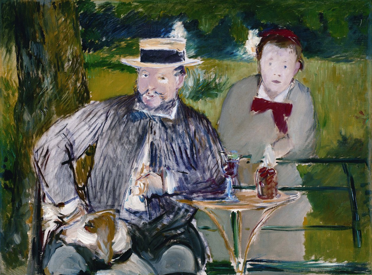 Retrato de Ernest Hoschede e sua filha Martha, c.1876 (óleo sobre tela) de Édouard Manet