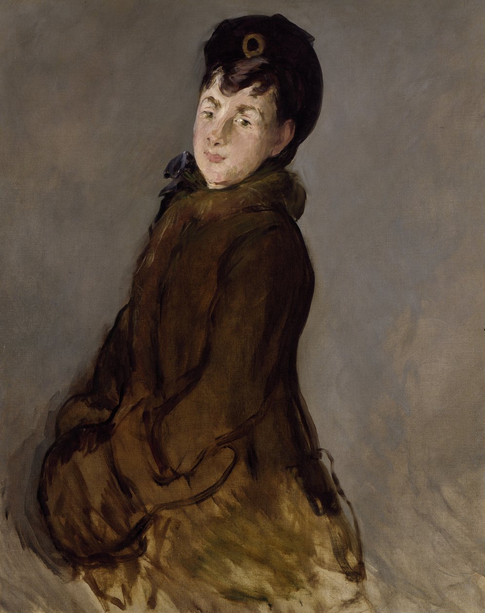 Retrato de Isabelle Lemonnier com um Muff, c.1879 (óleo sobre tela) de Édouard Manet