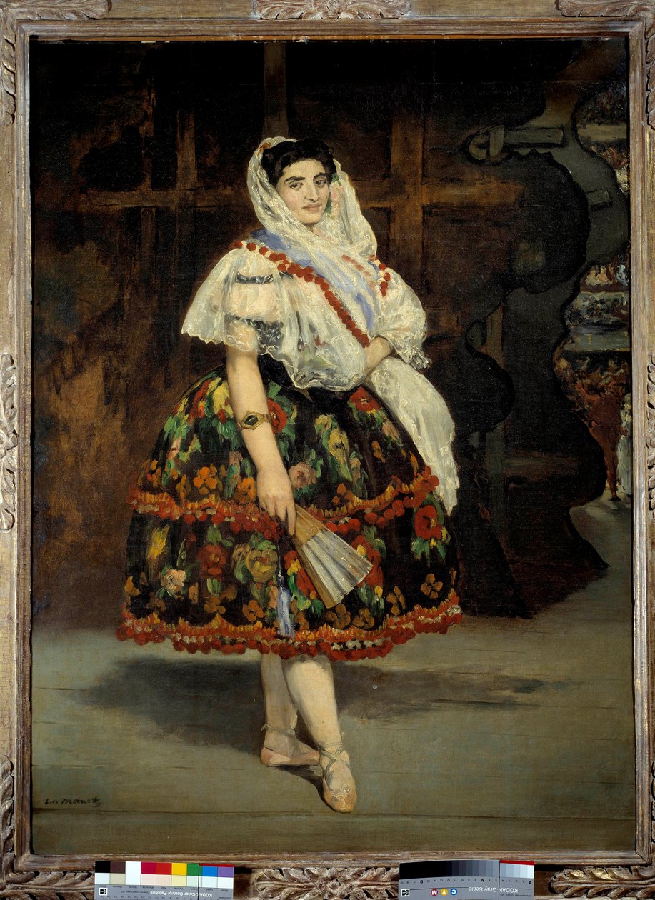 Retrato de Lola de Valencia A bailarina Lola Melea é representada com um traje tradicional espanhol. Pintura de Edouard Manet (1832-1883) 1862 Dim. 1,23x0,92 m Paris, Musee d