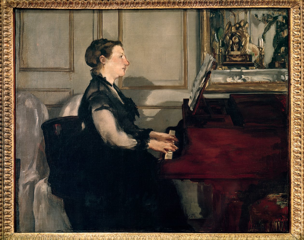 Retrato de Madame Manet no piano Pintura de Edouard Manet (1832-1883) de Édouard Manet