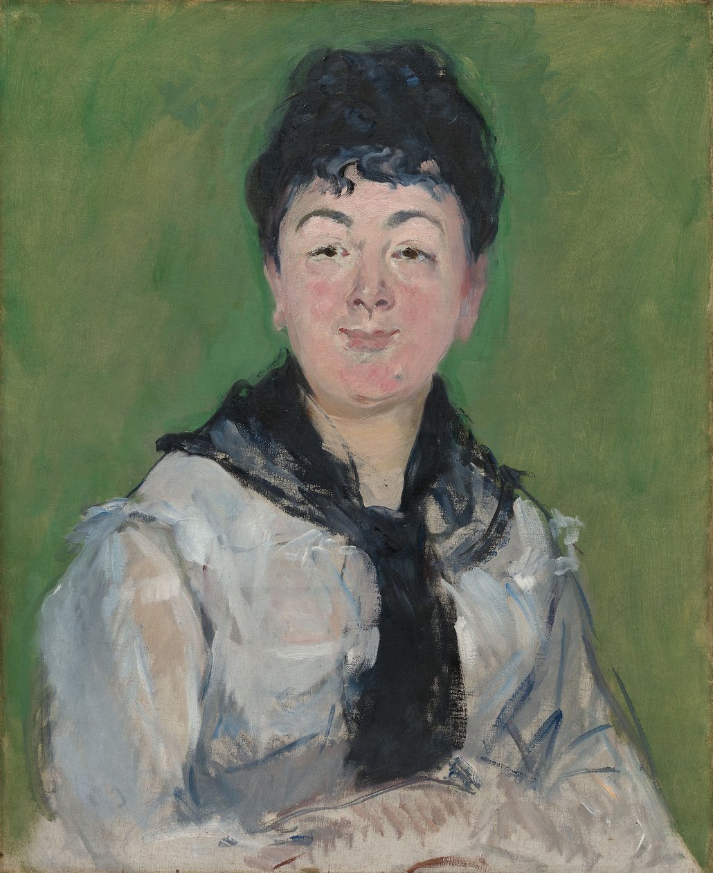 Retrato de uma mulher com um Fichu preto, c.1878 (óleo sobre tela) de Édouard Manet