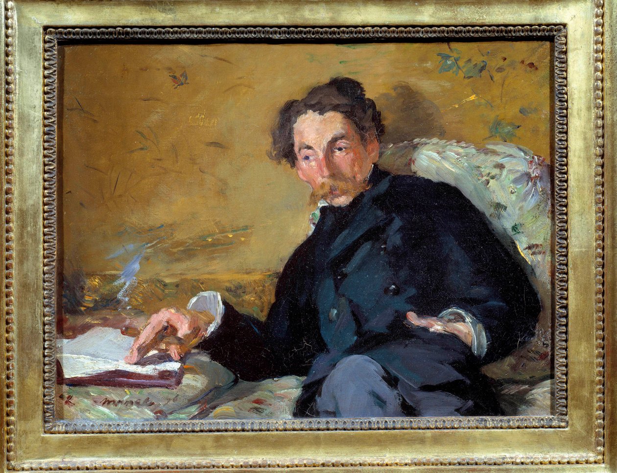 Retrato do poeta e escritor francês Stephane Mallarme (1842-1883) Pintura de Edouard Manet (1832-1883) 1876 Sun. 0,27x0,36 m Paris, musee d