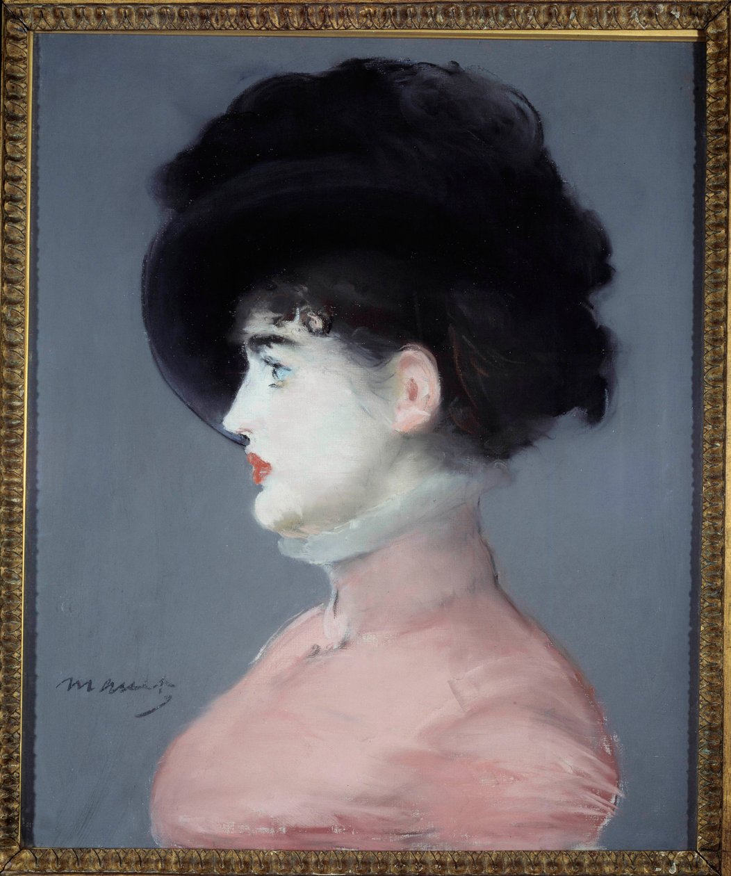 Retrato do vienense ou Irma Brunner usando um chapéu preto Pastel de Edouard Manet (1832-1883). 1880-1882. Sol 0,53x0,44 m Paris, musee d