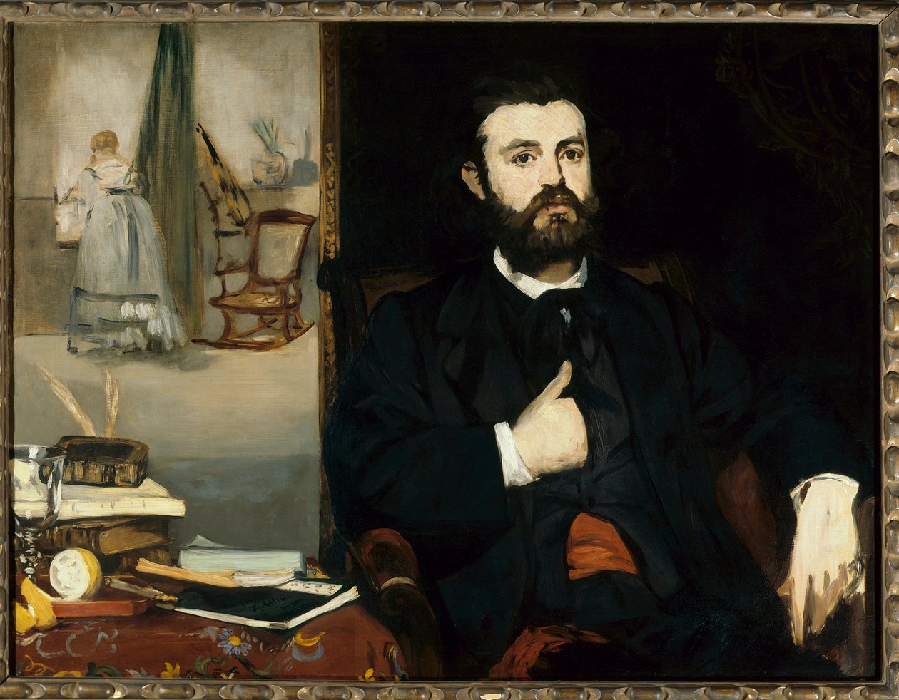 Retrato do escultor Zacharie Atruc (1835-1907) Pintura de Edouard Manet (1832-1883) 1866 Dim. 0,9x1,16 m Breme, Kunsthalle - Retrato do escultor Zacharie Atruc (1835-1907). Pintura de Edouard Manet (1832-1883) 1866. 0,9 x 1,16 m. Kunsthalle, Br de Édouard Manet