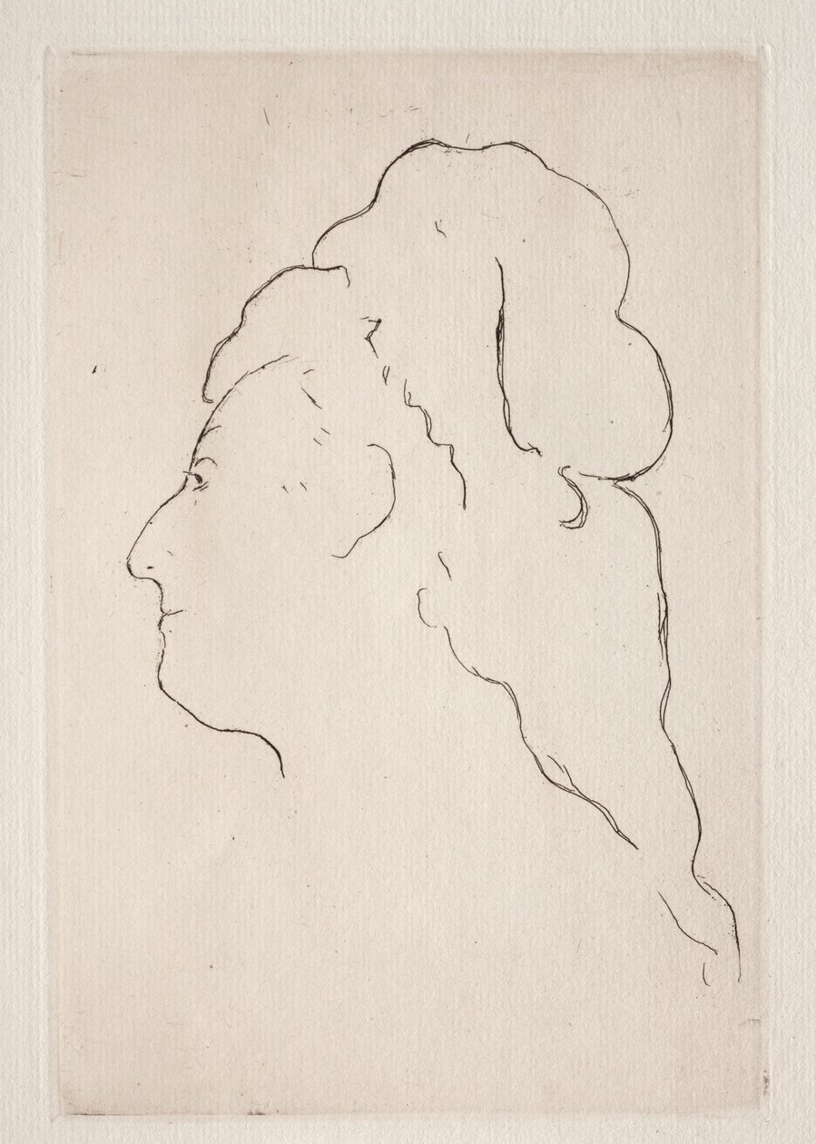 Perfil de Eva Gonzales virado para a esquerda, c. 1869 de Édouard Manet