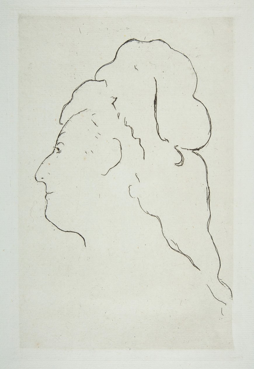 Perfil de Eva Gonzales virado para a esquerda, ca. 1870. de Édouard Manet