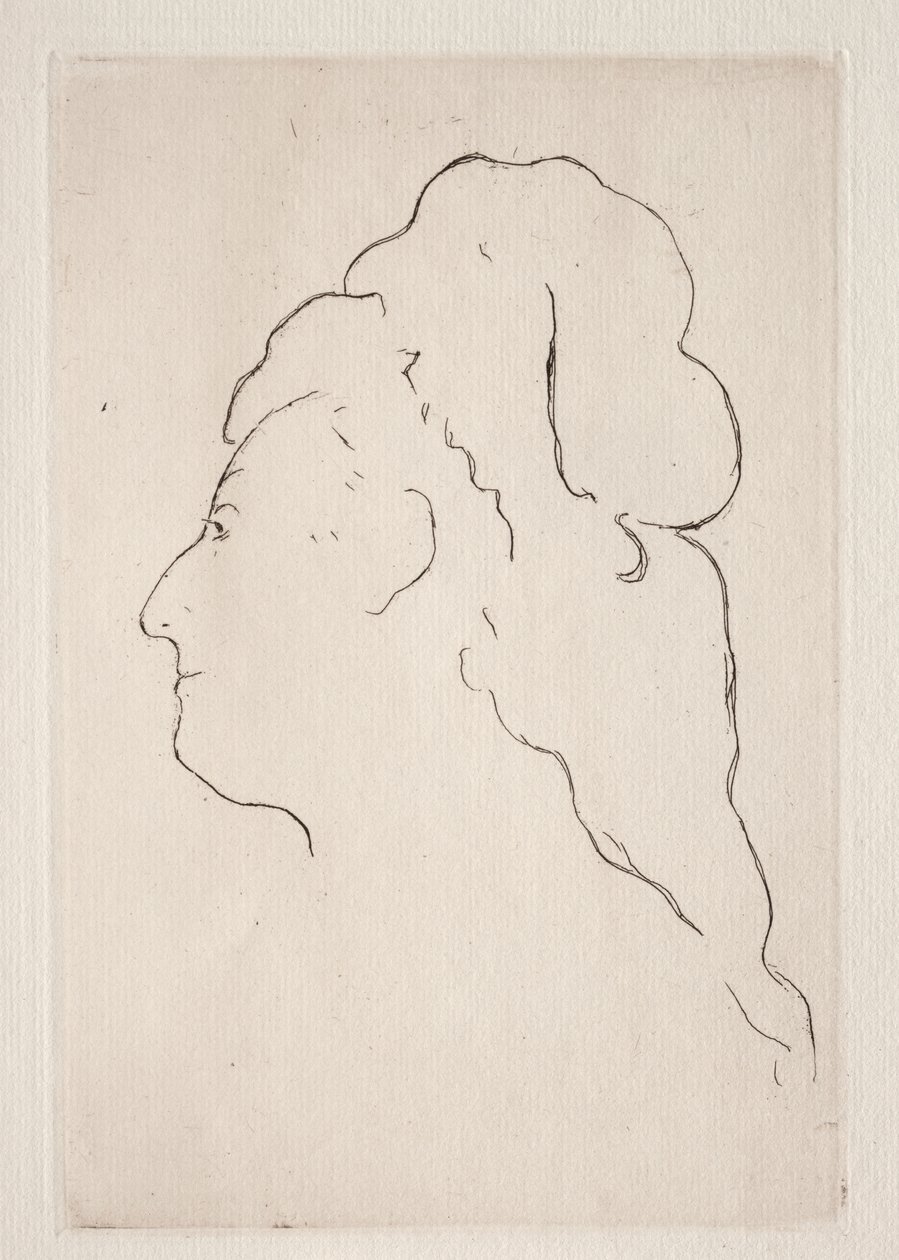 Perfil de Eva Gonzalès virado para a esquerda de Édouard Manet
