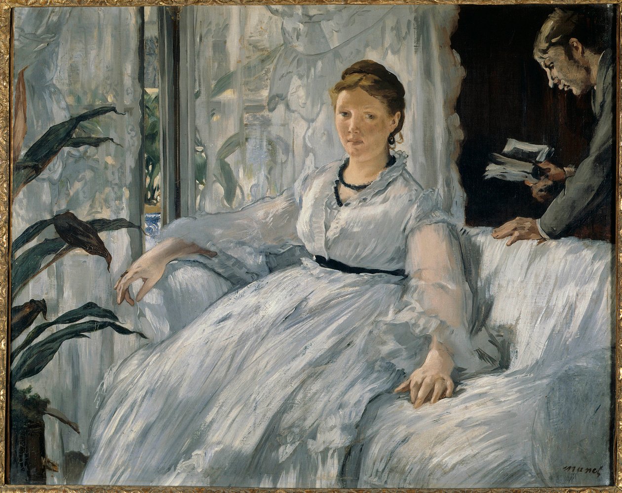 Reading Painting by Edouard Manet (1832-1883) 1865 Sun. 0,6x0,73 m Paris, musee d