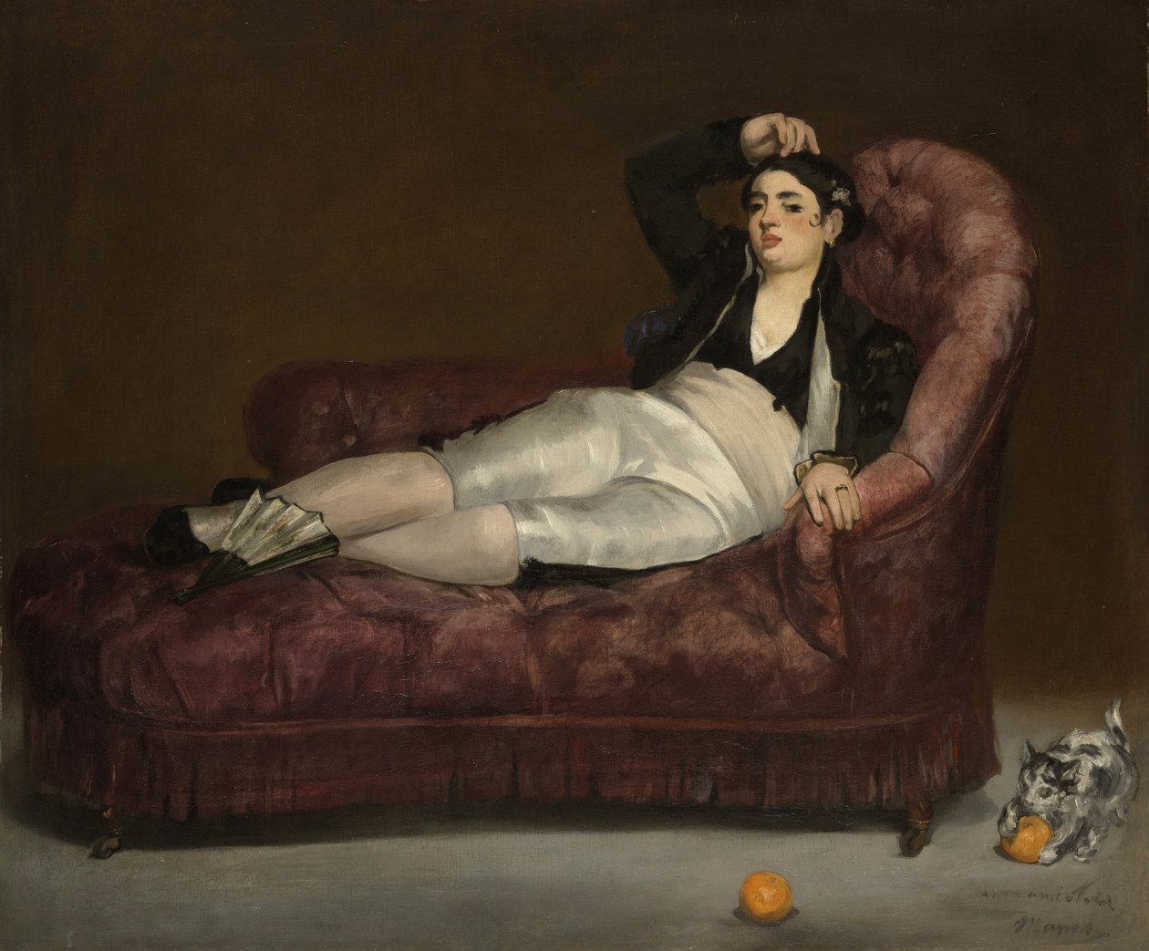 Mulher jovem reclinada em traje espanhol de Édouard Manet