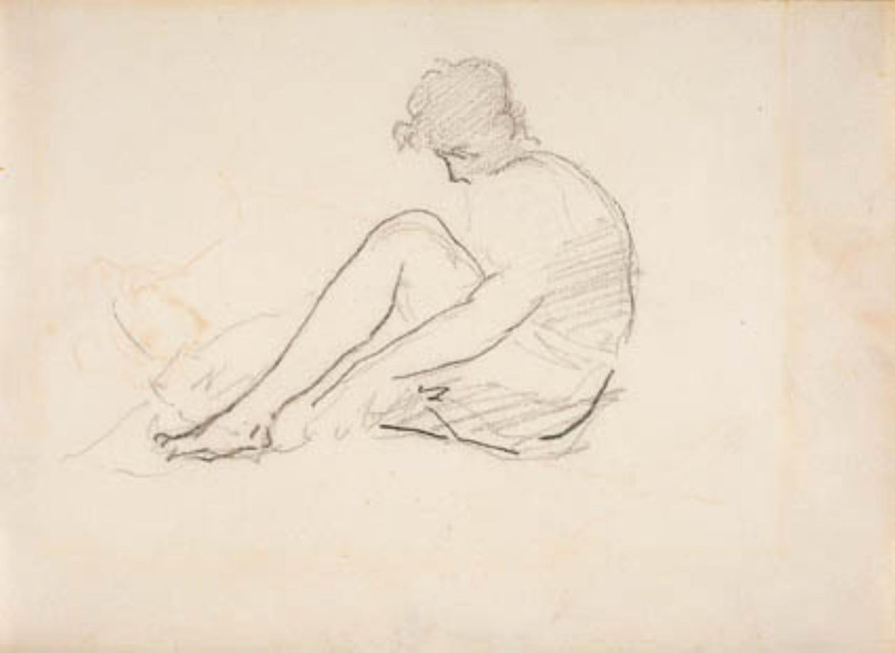 Mulher Sentada (Um Esboço Leve da Cabeça de um Homem) de Édouard Manet