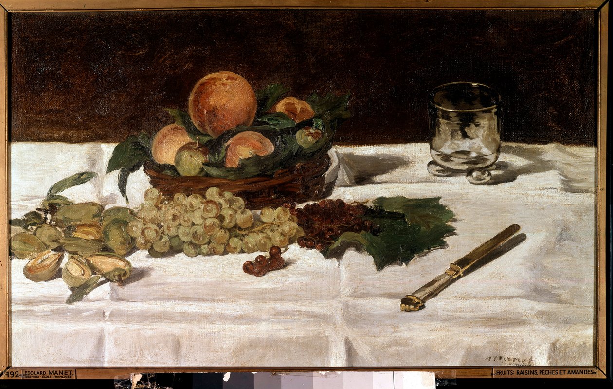 Natureza morta, frutos sobre uma mesa Pintura de Edouard Manet (1832-1883) 1864 Sol. 0,45x0,73 m Paris, musee d