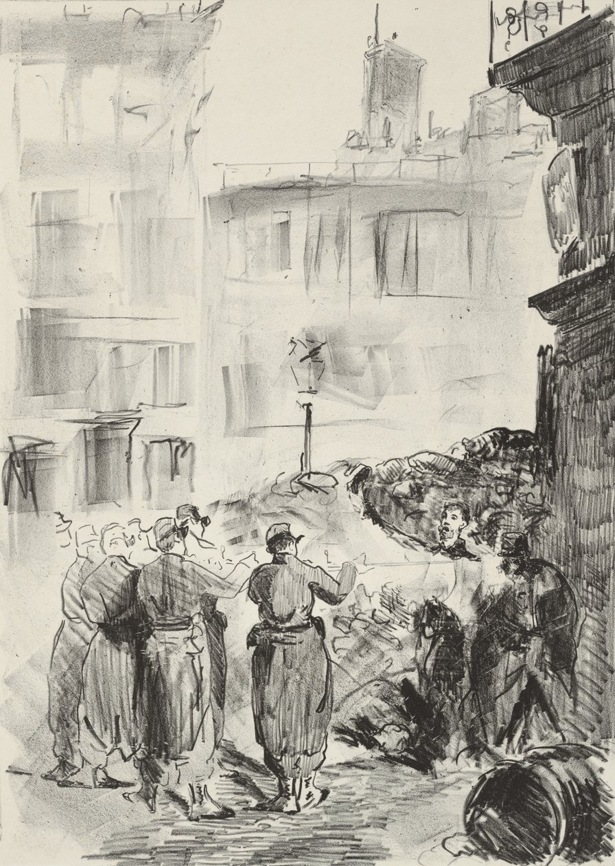 A Barricada, 1871, impressa em 1884 de Édouard Manet