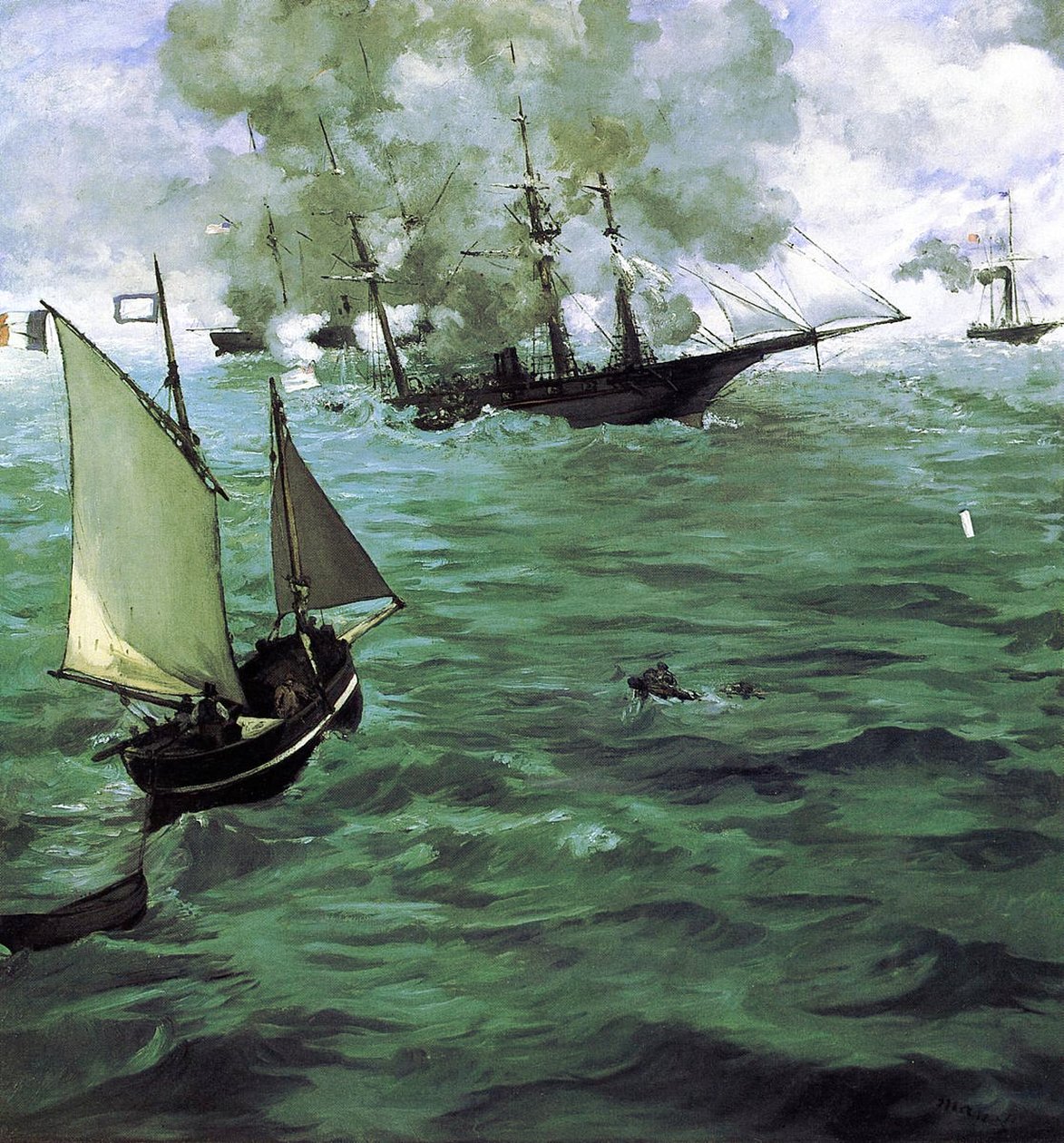 A Batalha do Kearsarge e do Alabama de Édouard Manet