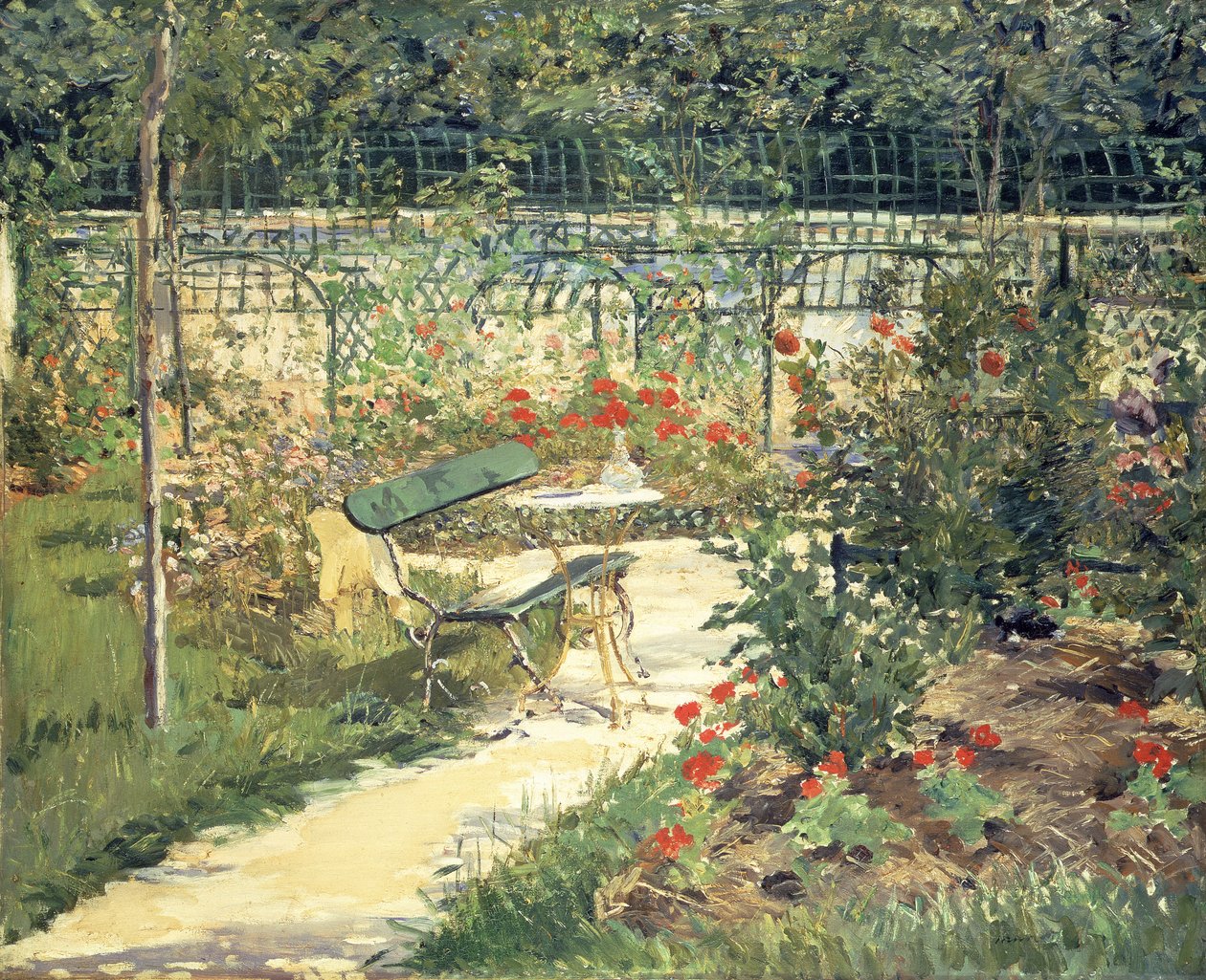 O banco no jardim de Versalhes, 1881 de Édouard Manet