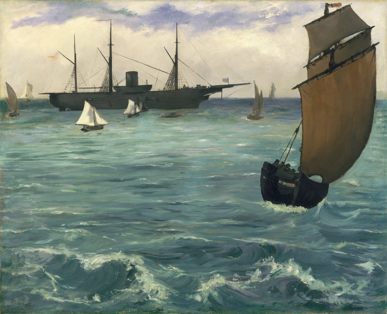 O "Kearsarge" em Boulogne de Édouard Manet