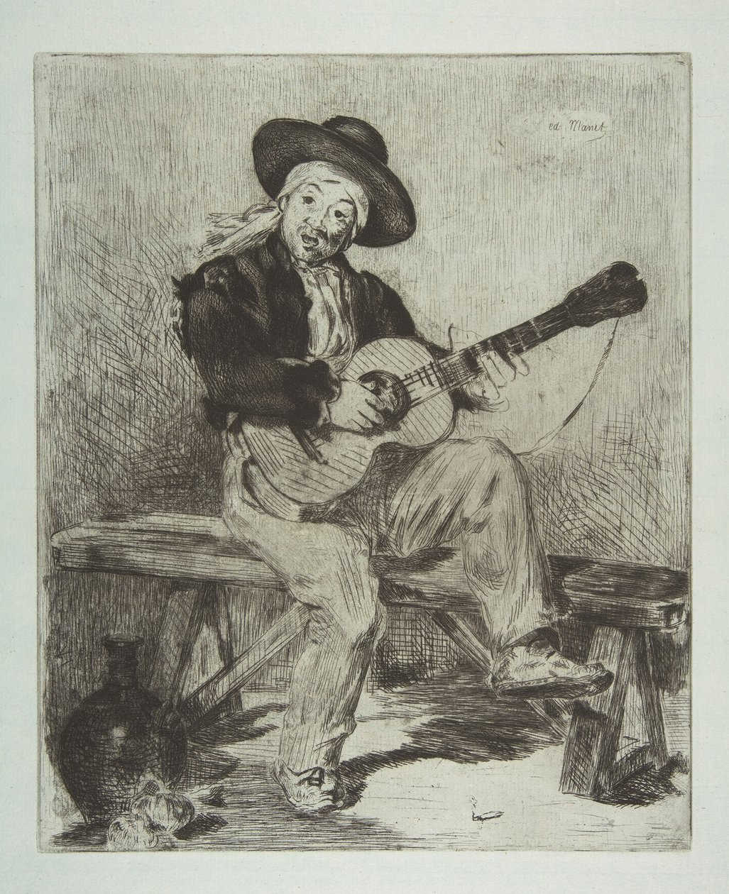 O cantor espanhol Le Guitarrero, 1861-62. de Édouard Manet